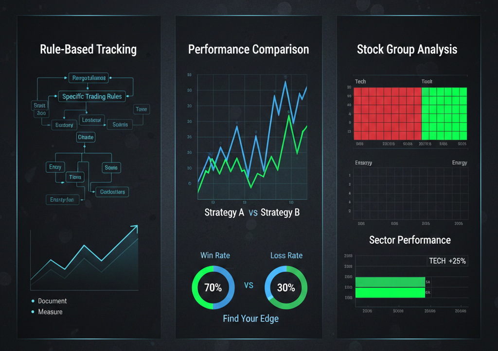 BST comprehensive trade tracking dashboard showing real-time performance metrics and portfolio analysis